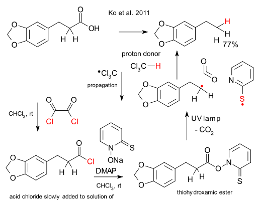 Barton decarboxylation chloroform Ko et al 2011  